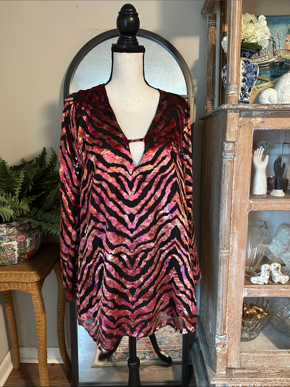 Nasty Gal Velvet Zebra Mini Dress